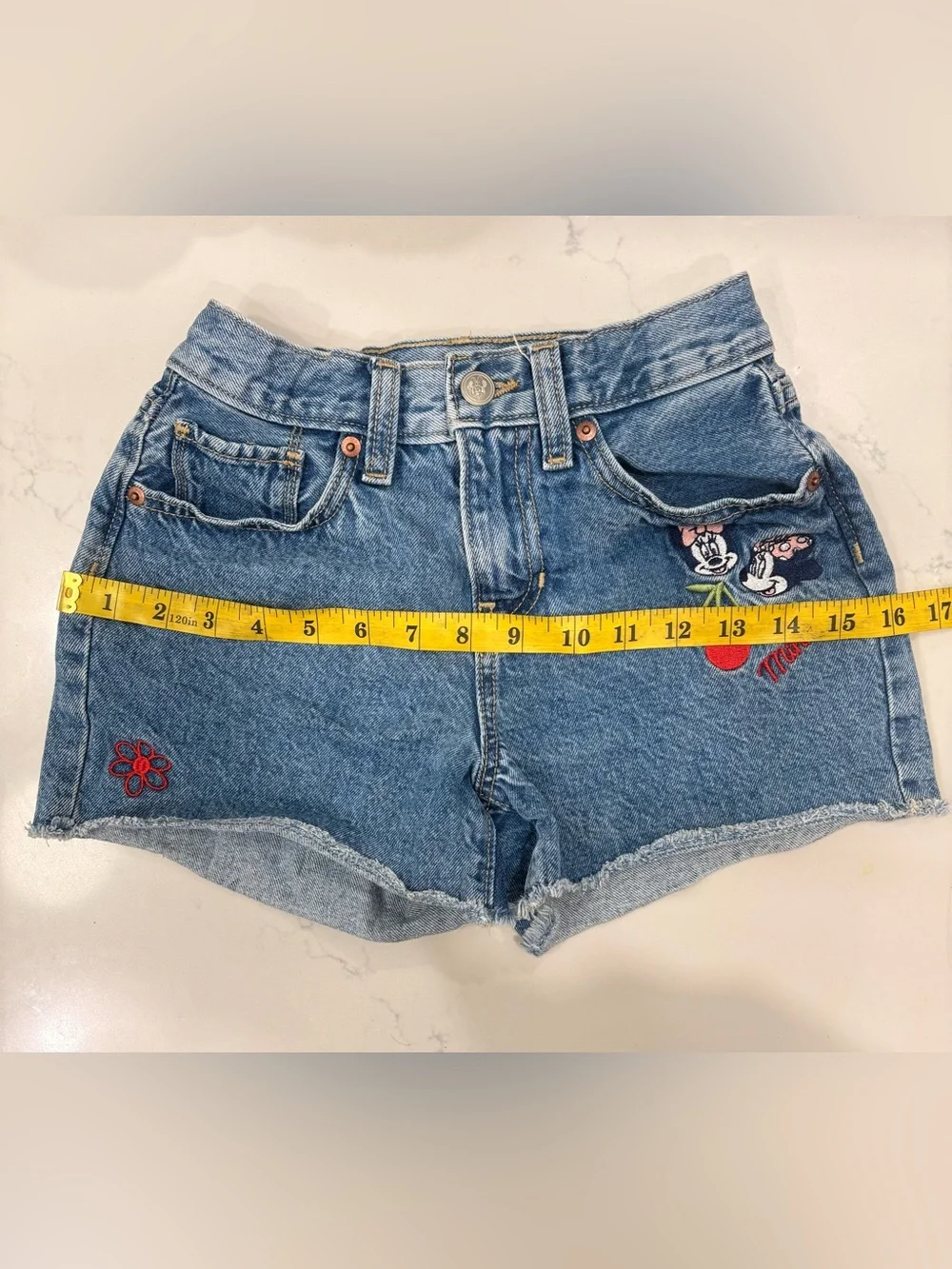 Old Navy x Disney Minnie High-Waisted Cutoff Jean Shorts for Girls Size 10